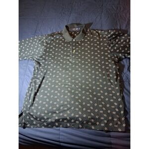 Polo Golf Polo Mens XL Blue Geometric AOP Print Vintage 90s Short Sleeve